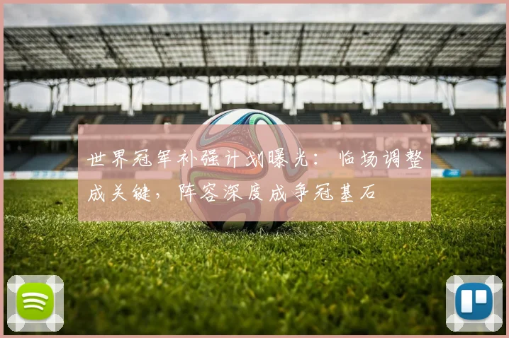 世界冠军补强计划曝光：临场调整成关键，阵容深度成争冠基石 - 澳客网推荐